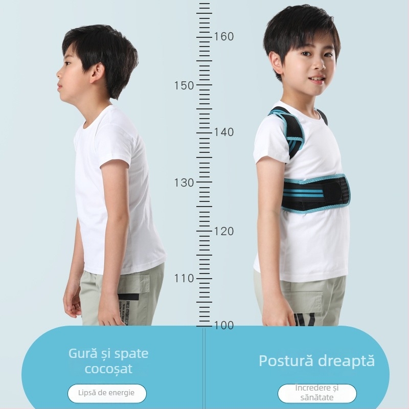 Centură pentru corectarea posturii a copiilor — Samepeak Child F, certificare MA, suport spate respirabil, compresie elastică