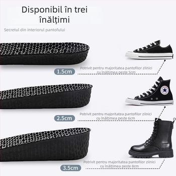 Talpă de înălțare cu grafen antibacterian, masaj al arcului, pentru adulți unisex, material PU + grafen