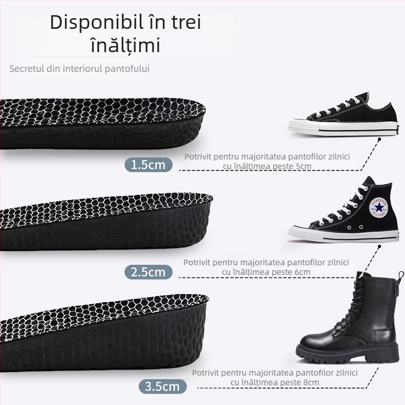 Talpă de înălțare cu grafen antibacterian, masaj al arcului, pentru adulți unisex, material PU + grafen