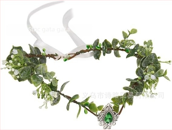 Accesoriu pentru cap: Coroană din frunze pentru zână/elf – stil natură, unisex; Material: plastic/rășină; Formă: frunză; Potrivit pentru nuntă și festival