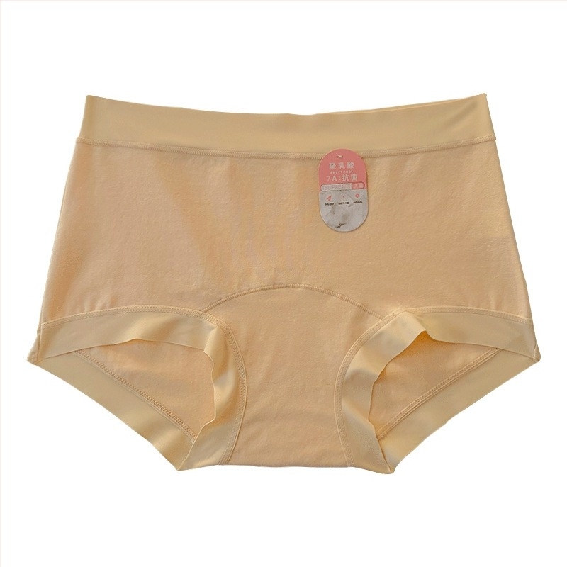 Chiloți din bumbac pentru femei, căptușeală PLA în zona inghinală, respirabili, talie medie, tricotate