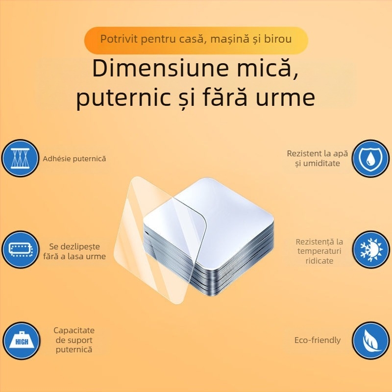 Bandă dublu-adezivă nano din acril – transparentă, fără urme, montaj prin lipire, cârlig cu ventuză, etichetă privată licențiată