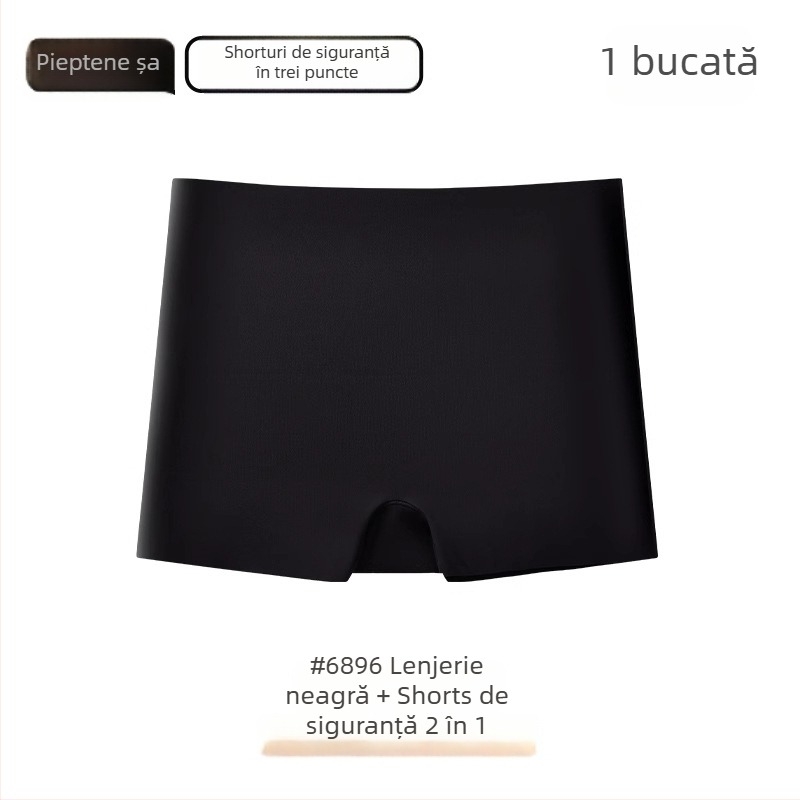 Boxeri femei fără cusături, cu protecție anti-expunere, două în unu, uscare rapidă, talie joasă