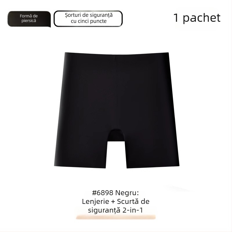 Boxeri femei fără cusături, cu protecție anti-expunere, două în unu, uscare rapidă, talie joasă