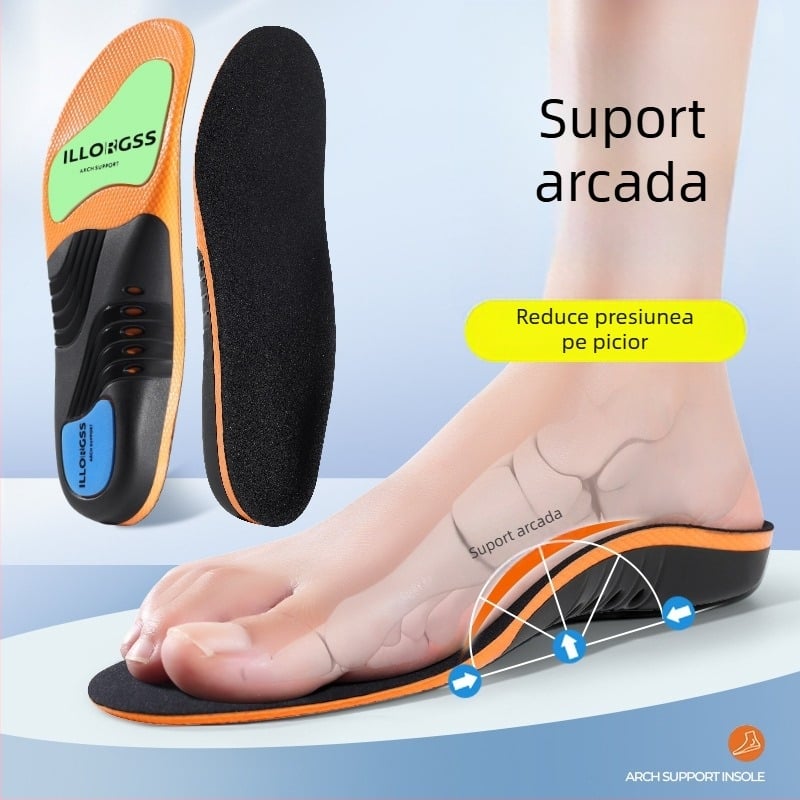 PU talpă cu suport pentru arc, talpă completă, unisex, potrivită pentru încălțăminte sport, pantofi din piele și botine, ameliorează durerea arcului și a călcâielului