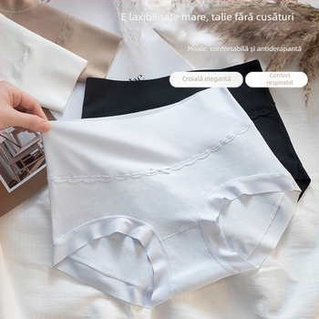 Chiloți pentru femei din bumbac cu talie înaltă, 60S, antibacteriali, respirabili, ridicare șolduri
