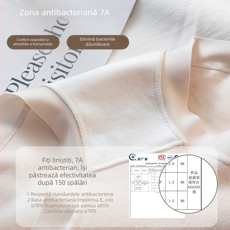 Chiloți pentru femei din bumbac cu talie înaltă, 60S, antibacteriali, respirabili, ridicare șolduri