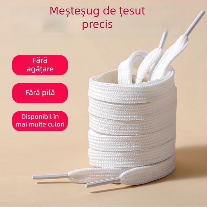 Șireturi plate cu dublu strat, unisex, 1.2 m, șireturi de baschet din pânză