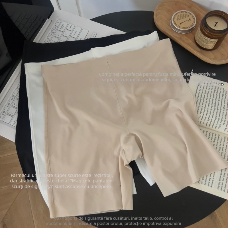 Pantaloni de siguranță pentru femei, talie înaltă, material ice silk, nailon 81,2%, căptușeală în zona cracului 100% bumbac, design 2‑în‑1