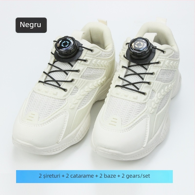 Șnururi pentru pantofi cu cataramă rotativă – fără legare, potrivite pentru sneakers și pantofi casual, lungime 100 cm, brand Suobu