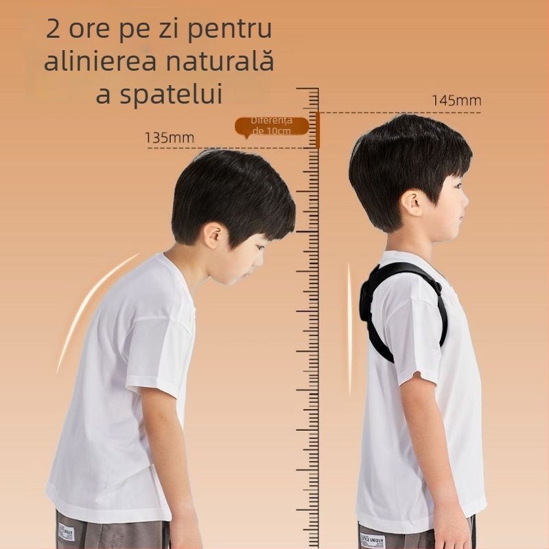 Centură de corecție a posturii pentru copii Peak – senzor inteligent, corecție a poziției, avertizare invizibilă pentru poziția șezutului, deschidere a umerilor; model Pk-yaf4201-1bk, cod produs Yaf13113, lansare în 2025