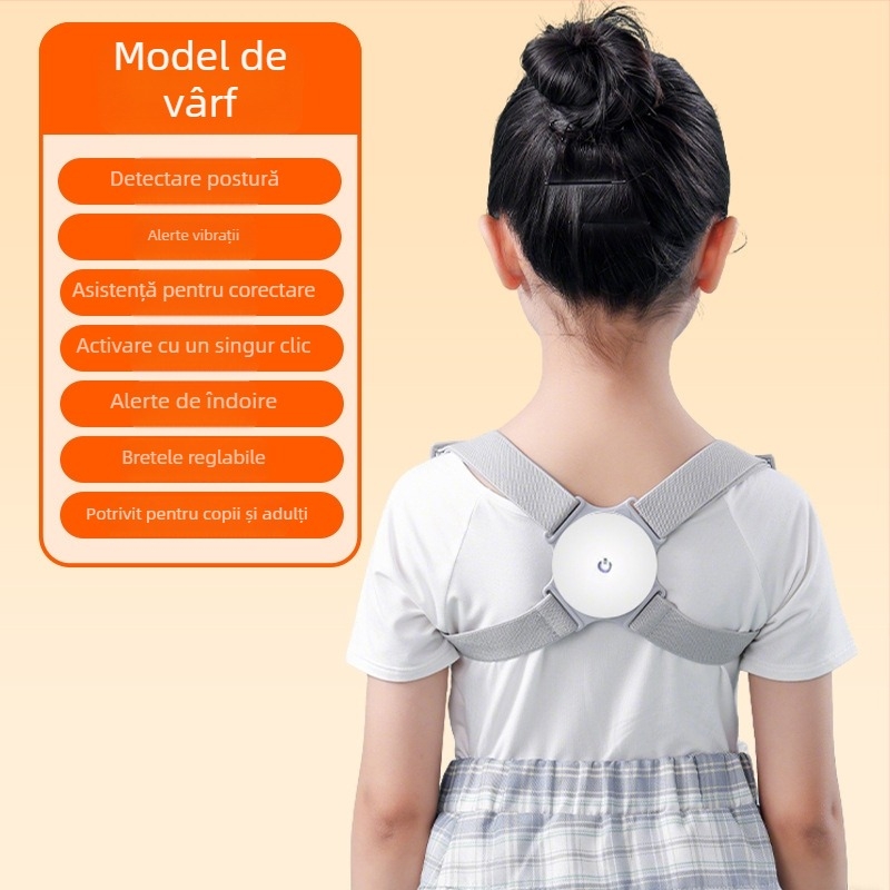 Centură de corecție a posturii pentru copii Peak – senzor inteligent, corecție a poziției, avertizare invizibilă pentru poziția șezutului, deschidere a umerilor; model Pk-yaf4201-1bk, cod produs Yaf13113, lansare în 2025
