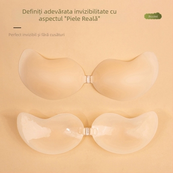 Patch de sân din silicon, cu închidere frontală, invizibil, în formă mango, anti-alunecare