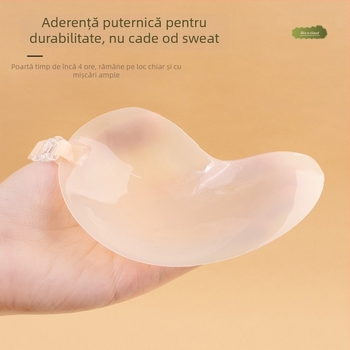 Patch de sân din silicon, cu închidere frontală, invizibil, în formă mango, anti-alunecare