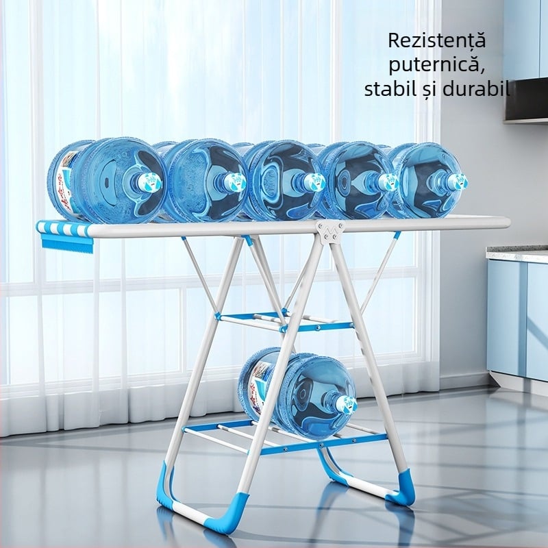 Uscător de haine cu bază la podea, pliabil, în formă de aripă, din fier