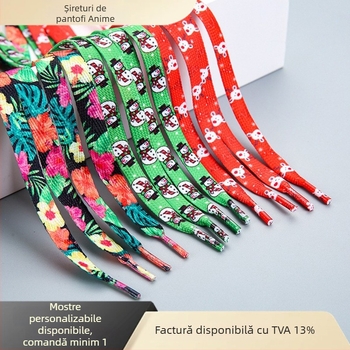 Șnururi de încălțăminte de Crăciun — Dylan, lungime 120 cm; potrivite pentru pantofi sport, bocanci, pantofi casual și de lucru; stil Crăciun, relaxare zilnică