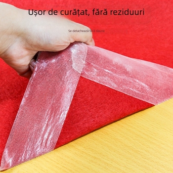 Bandă dublu-adezivă din material textil, cu aderență înaltă și strat antiderapant, pentru podele și tapet; fixare prin lipire
