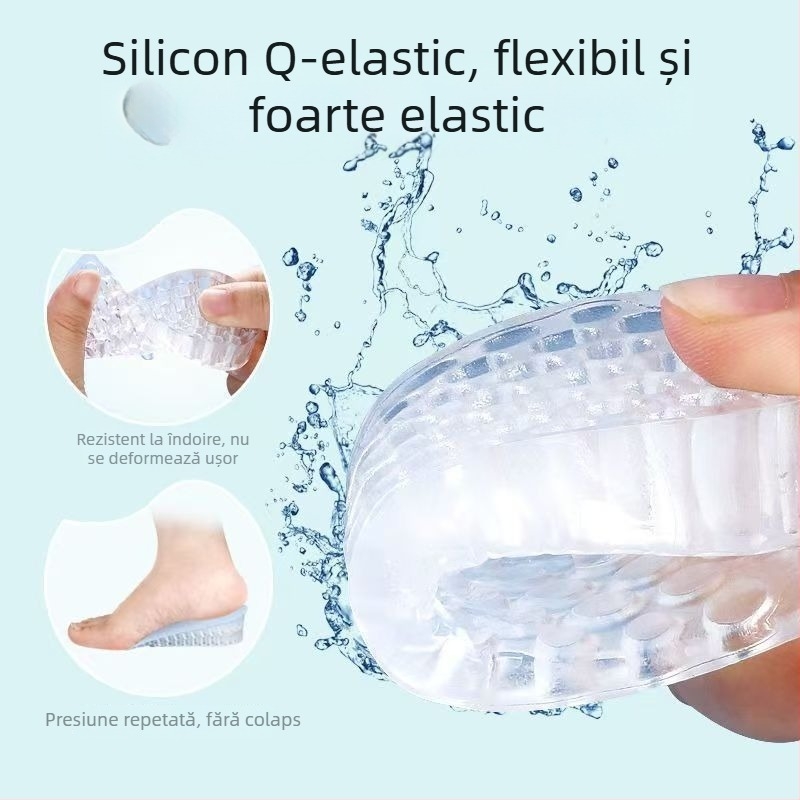 Talpă de silicon pentru creșterea înălțimii – pernă semi-transparentă, multistrat, unisex pentru adulți, potrivită pentru pantofi sport, piele și bocanci