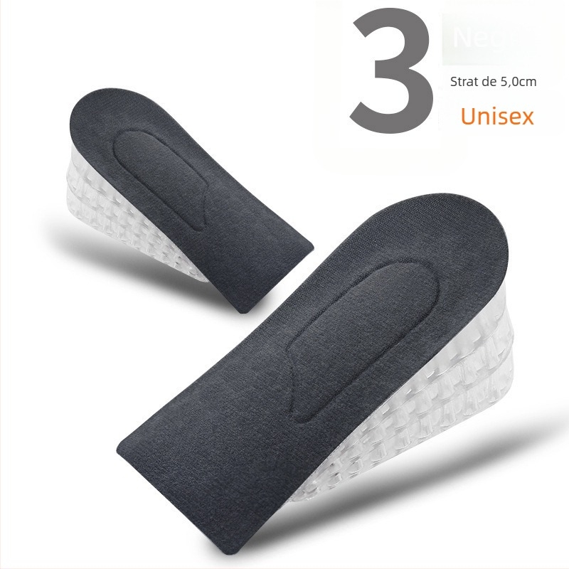 Talpă de silicon pentru creșterea înălțimii – pernă semi-transparentă, multistrat, unisex pentru adulți, potrivită pentru pantofi sport, piele și bocanci