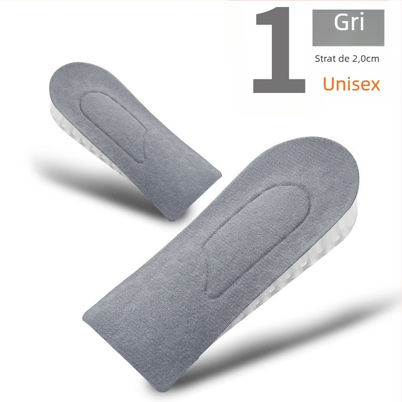 Talpă de silicon pentru creșterea înălțimii – pernă semi-transparentă, multistrat, unisex pentru adulți, potrivită pentru pantofi sport, piele și bocanci