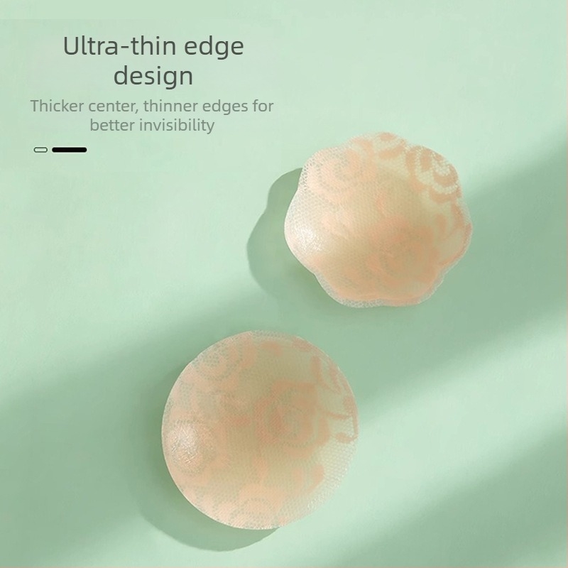 Plăcuțe autoadezive pentru mameloane din dantelă, silicon, fără urme, subțiri, rotunde, sexy