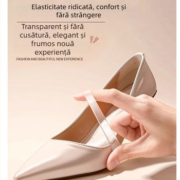 Șireturi transparente invizibile pentru femei cu toc înalt, cu curele anti-derapante pentru fixare sigură a pantofilor — Cod produs: Cx-yunqie — Sezoane: toate sezoanele