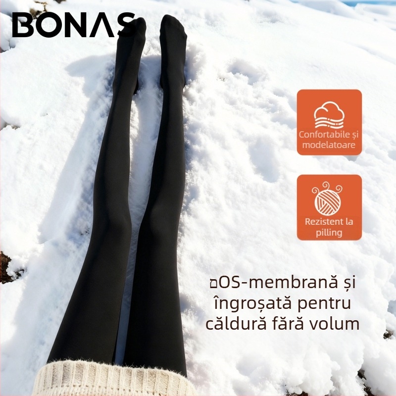 Colanți cu talie înaltă, căptuți cu fleece, groși pentru iarnă, din nylon, respirabili, calzi, lungime extinsă