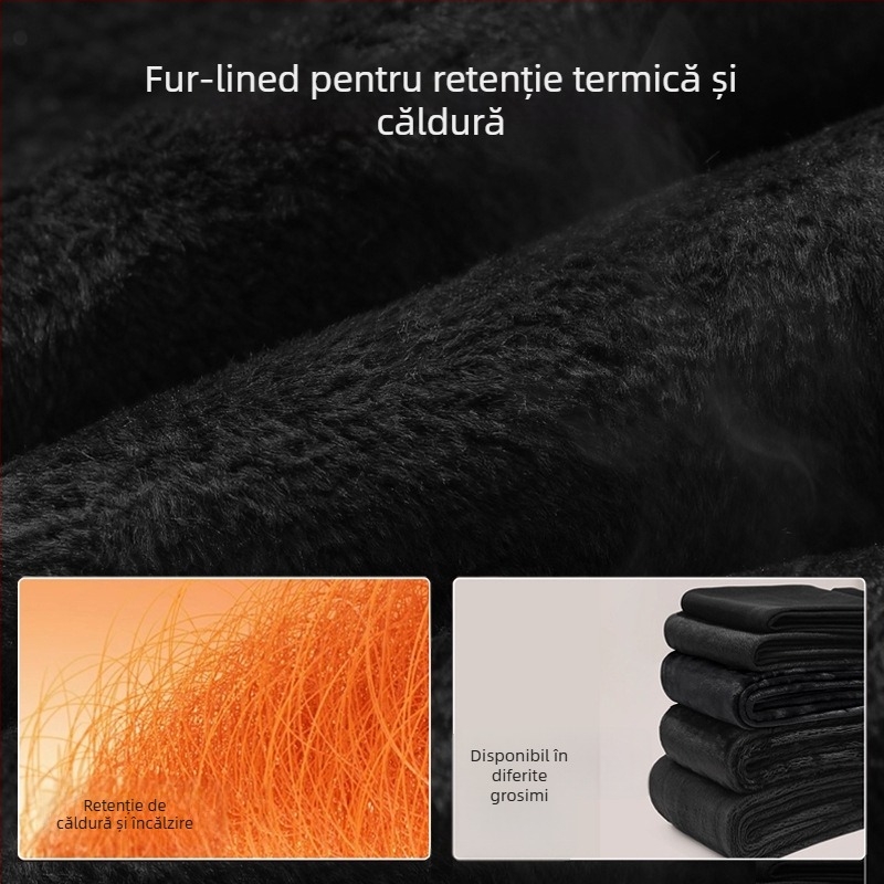 Colanți cu talie înaltă, căptuți cu fleece, groși pentru iarnă, din nylon, respirabili, calzi, lungime extinsă