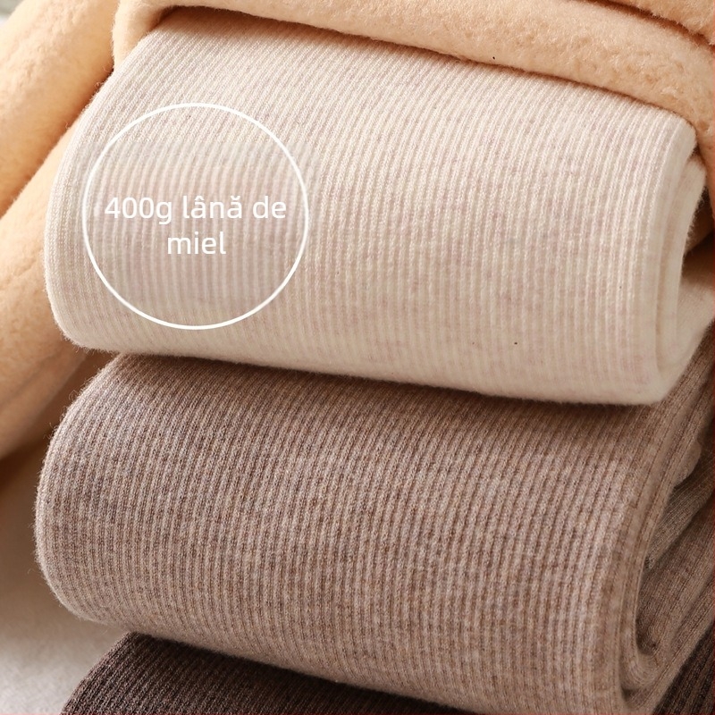 Colanți femei cu fleece pentru iarnă, ridicare fesier, modelare, calzi, foarte groși, 90–95% poliester