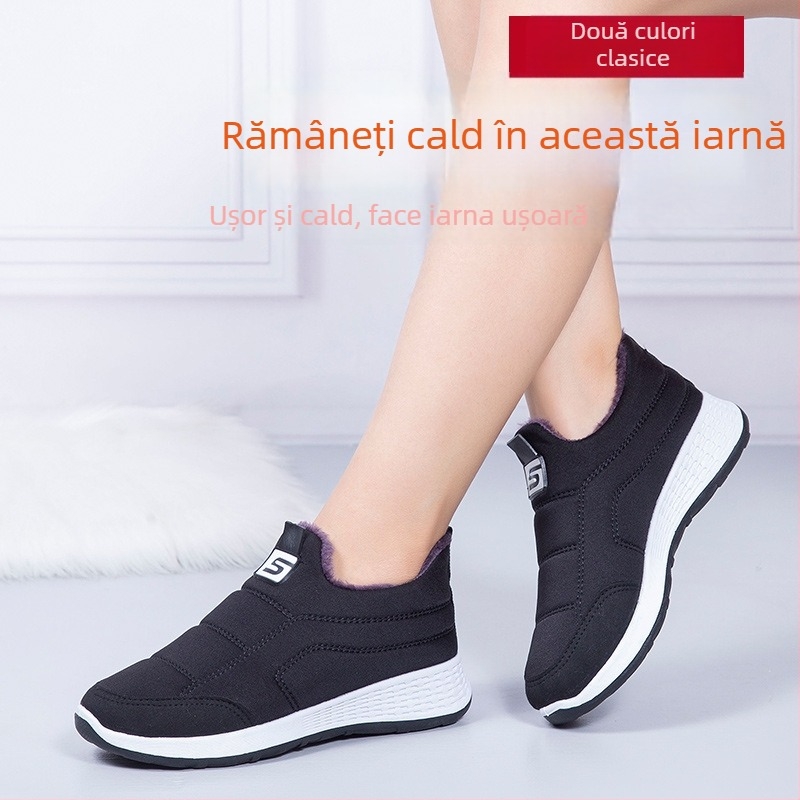Pantofi de casă pentru femei din bumbac (Toamnă, partea superioară: pânză, interior: pluș artificial scurt, talpă: lână artificială, toc: 1-3 cm)