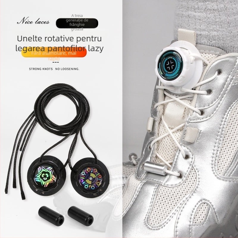 Șireturi rotative fără legare, cu încuietoare cu buton, model Xd351, pentru adidași și încălțăminte casual, toate anotimpurile