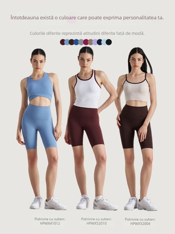 Colanți Capri de yoga talie înaltă, cu efect de ridicare a feselor, ușori, absorbție de umezeală, din nylon, pentru femei