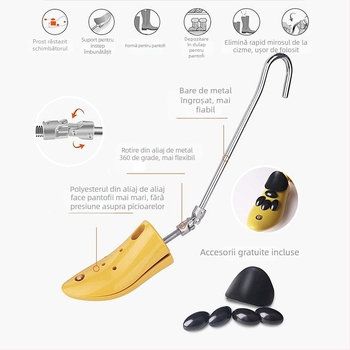 Extensor de pantofi – universal, înălțime și lățime reglabilă, pentru adidași, pantofi din piele și botine