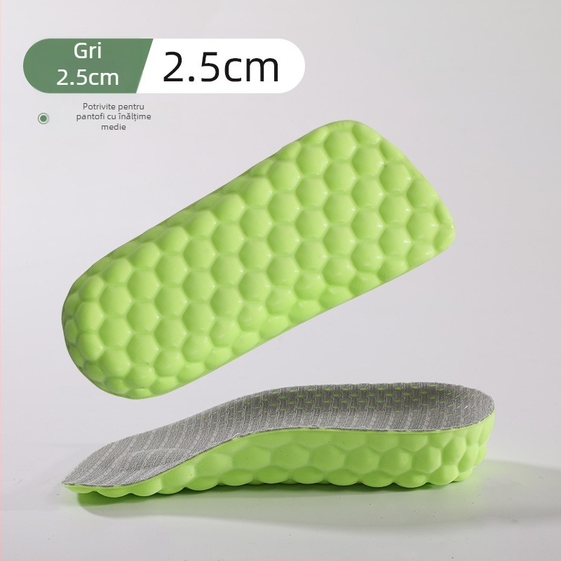 Tălpi de masaj pentru bărbați și femei, pernă semiinvizibilă, sprijin arc, PU respirabil, înălțime internă 1.5/2.5/3.5 cm