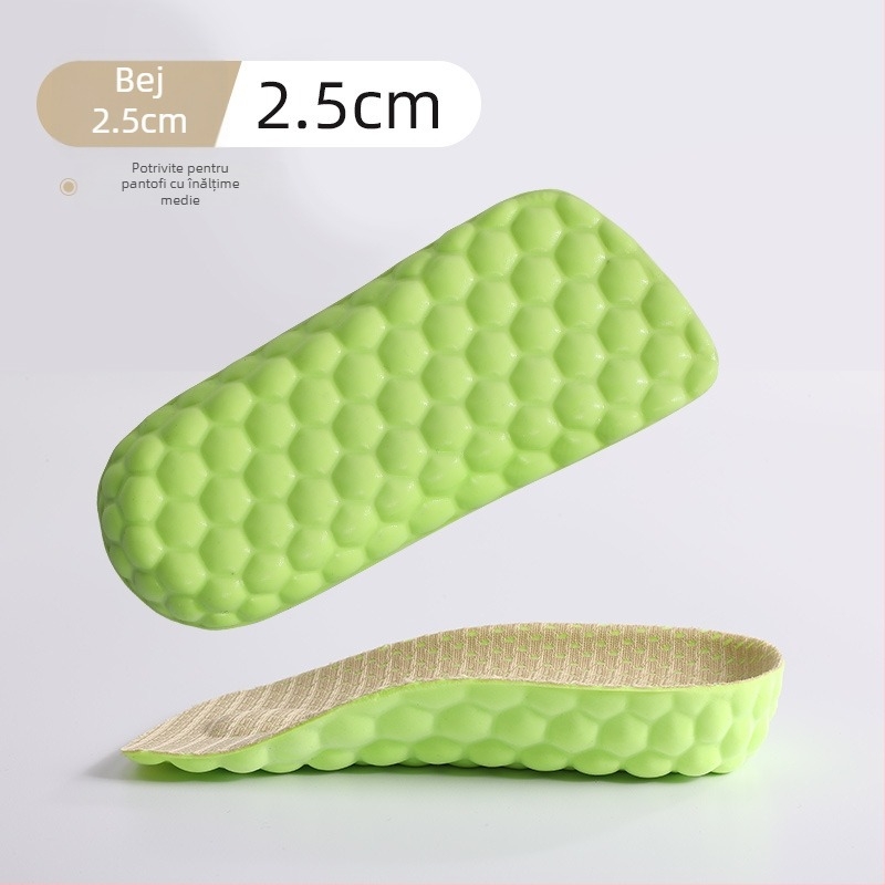 Tălpi de masaj pentru bărbați și femei, pernă semiinvizibilă, sprijin arc, PU respirabil, înălțime internă 1.5/2.5/3.5 cm