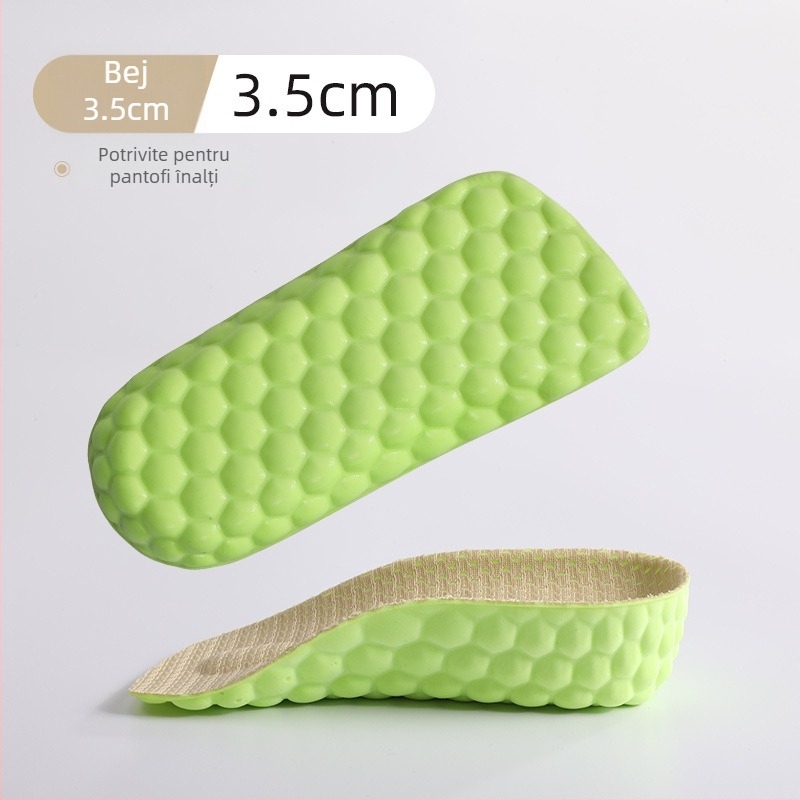 Tălpi de masaj pentru bărbați și femei, pernă semiinvizibilă, sprijin arc, PU respirabil, înălțime internă 1.5/2.5/3.5 cm