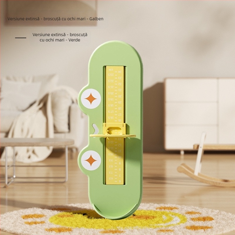 Dispozitiv de măsurare a lungimii piciorului pentru copii, din plastic ABS, model 125-2, 24 cm lungime, potrivit pentru teniși, cizme, sandale