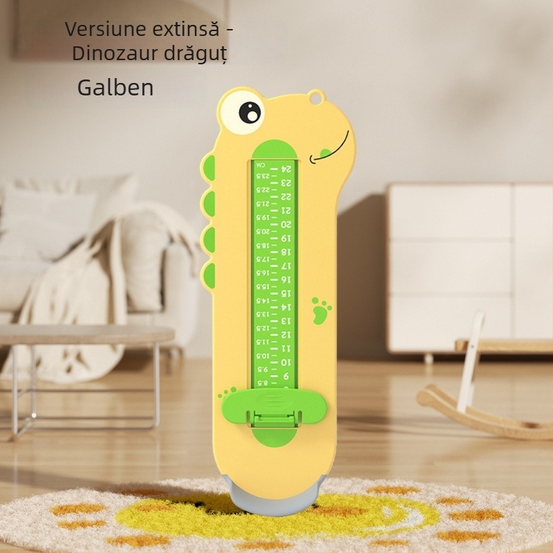 Dispozitiv de măsurare a lungimii piciorului pentru copii, din plastic ABS, model 125-2, 24 cm lungime, potrivit pentru teniși, cizme, sandale
