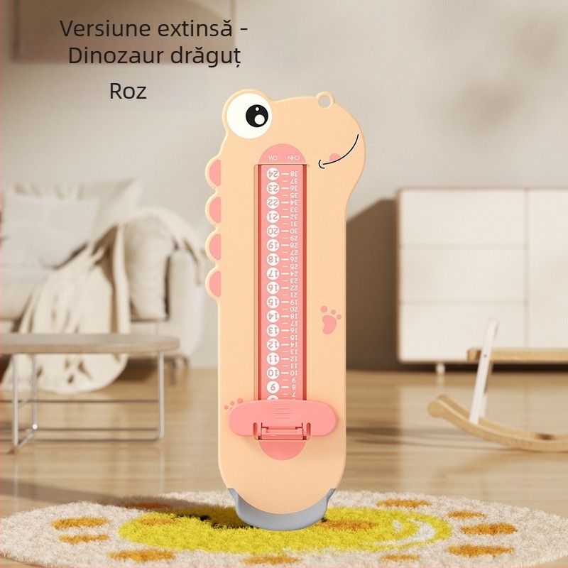 Dispozitiv de măsurare a lungimii piciorului pentru copii, din plastic ABS, model 125-2, 24 cm lungime, potrivit pentru teniși, cizme, sandale