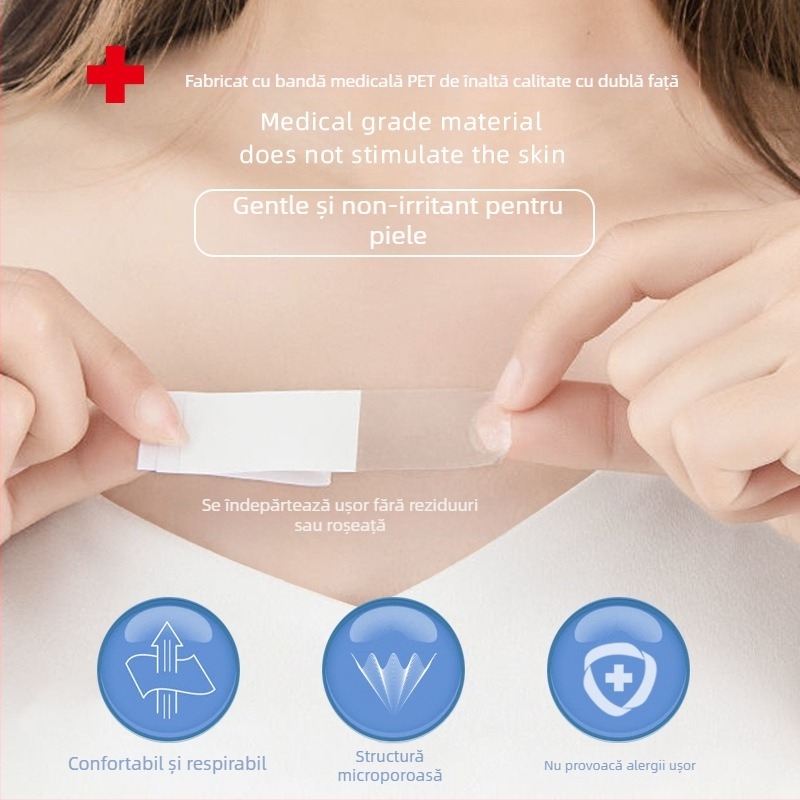 Mimanfen Patch decolte ultra-subțire din bumbac — invizibil, respirabil, fără urme, anti-transpirație, anti-derapare