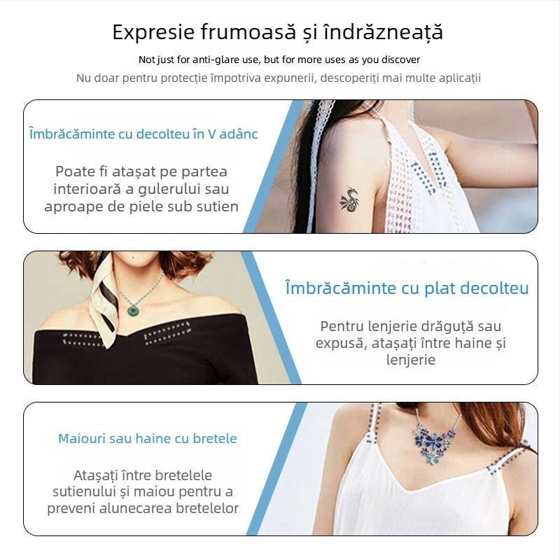 Mimanfen Patch decolte ultra-subțire din bumbac — invizibil, respirabil, fără urme, anti-transpirație, anti-derapare