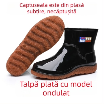 Cizme de ploaie pentru bărbați, din cauciuc, impermeabile, ușoare, cu talpă antiderapantă