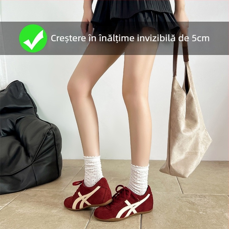 Pantofi sport cu toc ascuns din velur, imprimeu leopard, șireturi, talpă din cauciuc, înălțime toc 3-5 cm