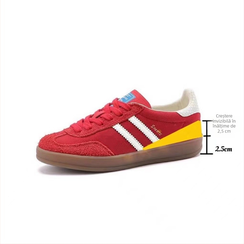 Adidași femei din piele naturală, talpă groasă, vârf rotund, șireturi, stil Forrest Gump, model 2025