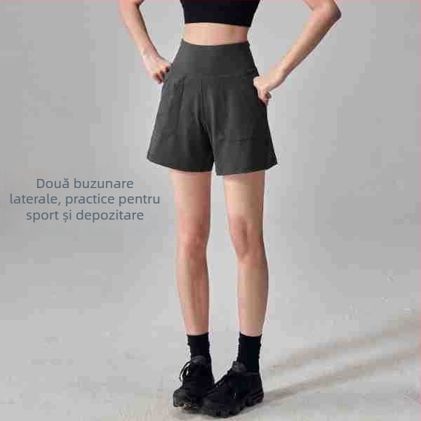 Song Station Șorturi de yoga respirabile pentru femei, talie înaltă, lungime 3/4, Nylon-Spandex (83%/17%)