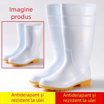 Pantofi igienici de bucătărie pentru fabrici alimentare – anti-derapare, rezistenți la uleiuri și substanțe chimice, PVC (Marcă: Tianjin Lita)