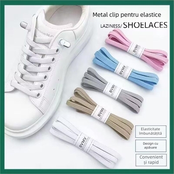 Șireturi elastice fără noduri, cu cataramă, pentru pantofi din pânză – primăvară