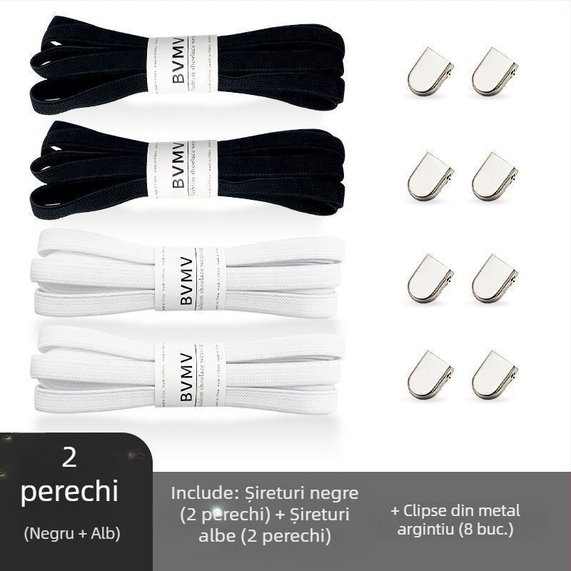 Șireturi elastice fără noduri, cu cataramă, pentru pantofi din pânză – primăvară