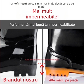 Cizme de ploaie pentru muncitori, bărbați, cu partea superioară din plastic, talpă PVC, căptușeală din plasă, turnare prin injecție, proiectate pentru patru sezoane