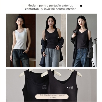 Vesta din lână Merino fără mâneci, cu guler rotund, pentru toamnă–iarna (Material principal: lână Merino; Sezon: toamnă-iarnă; Guler: rotund; Grosime: moderată 181-200 g/m²)